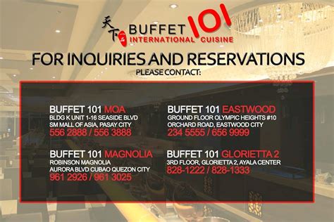 buffet 101 locations.
